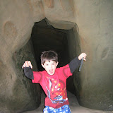 Kai emerging from one of the caves at Chikura Caverns, Tanegashima