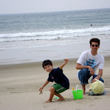 Kai and Mike on the “animal rock” beach, Tanegashima