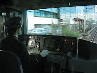 A driver on a Yamanote line train
