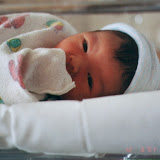 Kai 3 days old, in the bassinet at the hospital Kai 3 days old, in the bassinet at the hospital