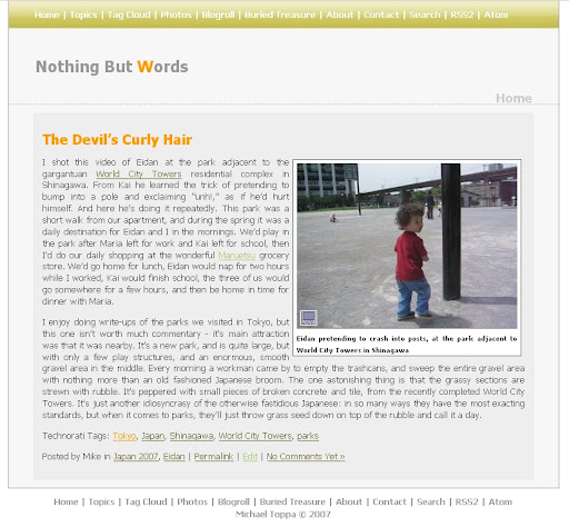 The new design I'm working on for toppa.com