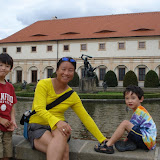 Maria and the boys at Wallenstein Palace