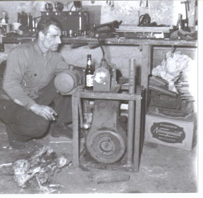 My grandfather Steven Toppa - as always with a cigarette, a Narragansett beer, and a machine My grandfather Steven Toppa - as always with a cigarette, a Narragansett beer, and a machine