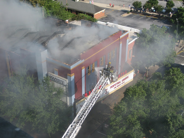 Georgia Theatre burning