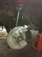new rotors, race pads, and wheel studs