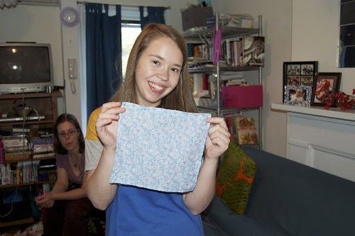 Jenn used some of the scraps to make a simple handkerchief. Jenn used some of the scraps to make a simple handkerchief.
