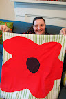 Jennifer created a floor pillow out of this poppy fabric. Jennifer created a floor pillow out of this poppy fabric.