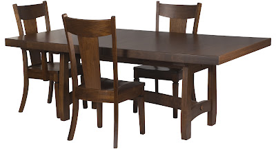 80 x 46 Montreal Dining Table with Timber Edge, Corsica Chairs, Ruby Walnut