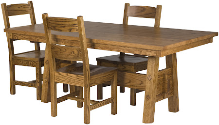 Geneva Table in Rustic Oak, Geneva Chairs