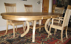 60 x 42 Montrose Dining Table with Two 18 Inch leaves, Lancaster Dining Chairs, Nautral Hard Maple