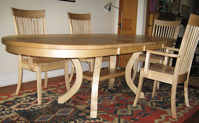 60 x 42 Montrose Dining Table with Two 18 Inch leaves, Lancaster Dining Chairs, Nautral Hard Maple