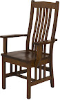 Raised Mission Dining Chair, Medium Oak