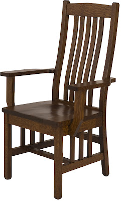 Raised Mission Dining Chair, Medium Oak