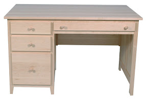 Shaker Computer Desk, Hard Maple Hardwood, Natural Finish