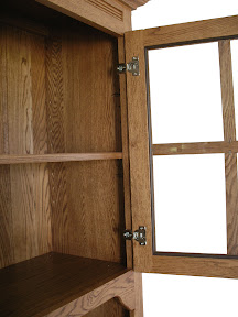 Farmhouse China Cabinet in Medium Oak