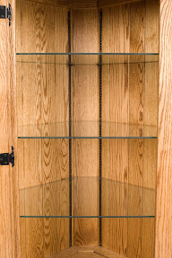 Mission Corner Cabinet in Medium Oak