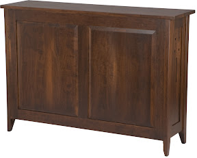 Florence Bookshelf in Modern Cherry, Solid Wood Rear Panel Shown