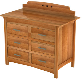 Cyprus Changing Table, in Simulated Natural Cherry