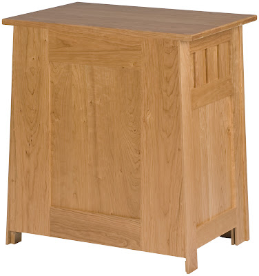 Teton Nightstand in Oil & Wax Cherry, Solid Hardwood Rear Panel Shown