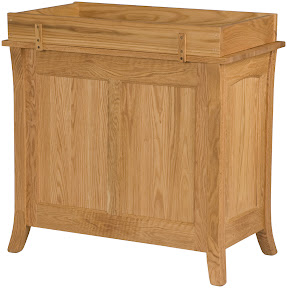 Dreamtime Changing Table in Oil & Wax Oak, Solid Hardwood Rear Panel Shown