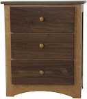 Shaker Nightstand, Cherry & Walnut Hardwood, Natural Finish