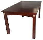 60 x 36 Shaker Dining Table, Raised Maple Diamond Accents, Cherry Hardwood, Chocolate Finish