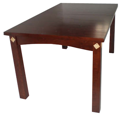 60 x 36 Shaker Dining Table, Raised Maple Diamond Accents, Cherry Hardwood, Chocolate Finish