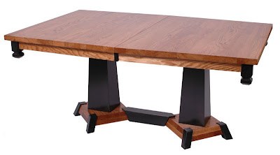 70 x 42 Turin Table, Custom Teardrop Corners, Oak Hardwood, Medium and Midnight Finish