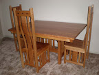 60 x 42 Custom Dining Table (Based on Eastern & Zen) & Zen Chairs, Cherry Hardwood, Oil & Wax Finish