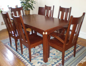 60 x 36 Shaker Dining Table & Monaco Chairs, Cherry Hardwood, Chocolate Finish