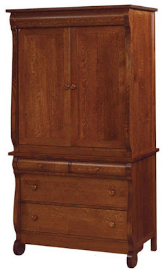 Classic Armoire, Quarter Sawn Oak Hardwood, Autumn Finish