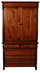 Classic Armoire, Quarter Sawn Oak Hardwood, Mahogany Finish