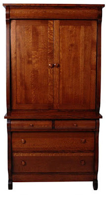 Classic Armoire, Quarter Sawn Oak Hardwood, Autumn Finish