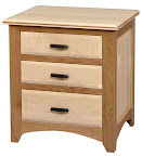 Monticello Nightstand, Cherry and Maple Hardwood, Natural Finish