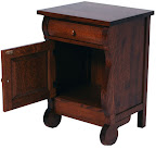 Classic Nightstand, Oak Hardwood, Blackened Finish