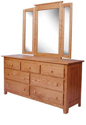 Shaker Dresser, Oak Hardwood, Medium Finish