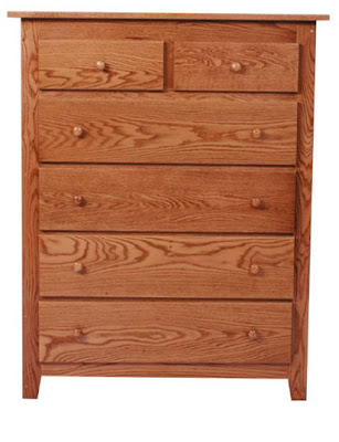 Shaker Dresser, Oak Hardwood, Medium Finish