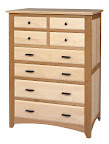  Monticello Dresser, Cherry and Maple Hardwood, Natural  Finish