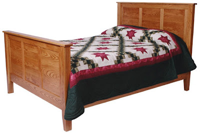 Shaker Bed, Oak Hardwood, Medium Oak