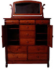 Classic Dresser, Quarter Sawn Oak Hardwood, Mahogany  Finish