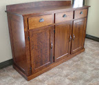 Mission Kitchen Buffet, Cherry Hardwood, Antique Finish