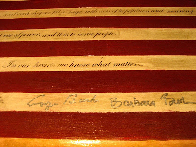 Original Denise Duong painted hope chest signed by George H.W. & Barbara Bush entitled �A piece of History�