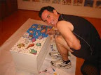 Original Trevor Romain  painted hope chest entitled �Sea of Smiles�