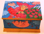 Original Holly Carr  painted hope chest entitled �What is Pink?�