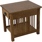 Corbel Mission End Table, Oak Hardwood, Medium Finish