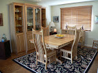 60 x 42 Riverside Table & Western Chairs & Mission  Side Buffet & Vermont Mission China Cabinet, Hickory Hardwood, Natural Finish