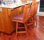 Lancaster Barstool with Back, Oak Hardwood, Autumn Finish