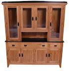 Cottonwood Shaker China Cabinet, Oak Hardwood, Medium & Midnight Finish