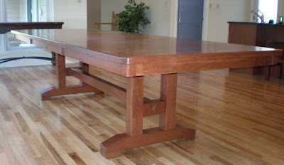 100 x 42 Trestle Dining Table, Oak Hardwood, Autumn Oak