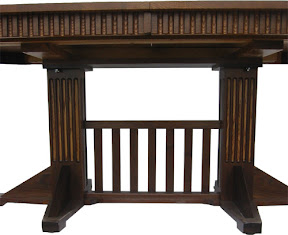 60 x 42 Woodland Dining Table, Custom Mixed Wood Fluting on Skirt Legs and Tabletop, Oak and Walnut Hardwood, Natural Finish